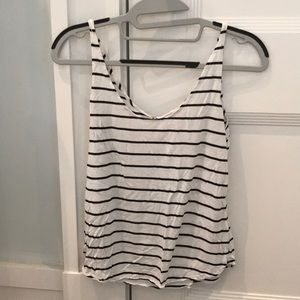 Plain black and white stripped tank